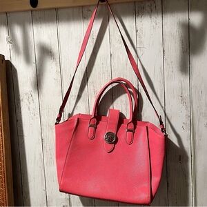 Lauren Ralph Lauren pink cow leather shoulder bag, purse